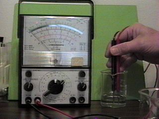 Conductivity meter (probes in water)